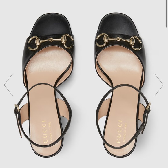 Gucci Horsebit Leather Sandal Harness Brown Heel size 8.5 nwt in box - Picture 3 of 14